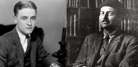 F. Scott Fitzgerald (izqda.) en 1921 y Ernest Hemingway en París en 1926.