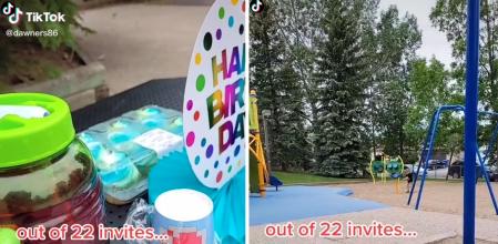 En un momento, se ve al niño jugando solo.