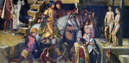 Auto de fe inquisitorial. Detalle de una obra de Pedro Berruguete, s. XV