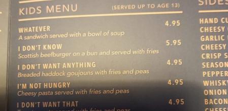 Este restaurante arrasa en redes por sus acertados nombres para su menú infantil