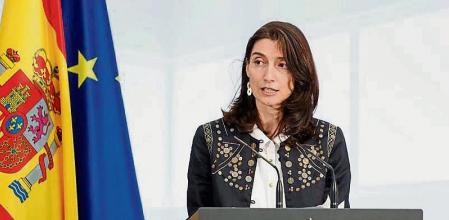 MADRID, 14/07/2021.- La ministra de Justicia, Pilar Llop, interviene durante la presentación de la Carta de Derechos Digitales celebrada, este miércoles, en el Palacio de la Moncloa. EFE/Chema Moya