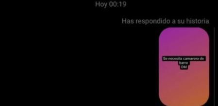 Captura de pantalla de la conversación