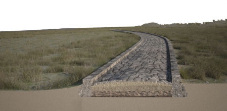 Reproducción de la carretera de época romana descubierta bajo la laguna de Venecia