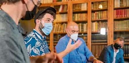 De izquierda a derecha, el maestro Dani Espasa, el director de escena Rafael R Villalobos,el contratenor Xavier Sabata y el director artístico del Festival de Peralada, Oriol Aguilà