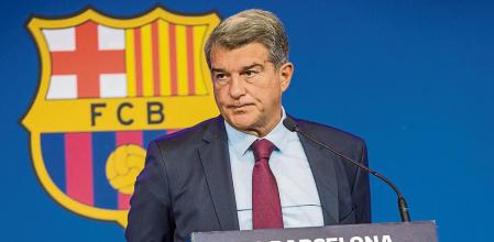 RUEDA DE PRENSA DEL PRESIDENTE DEL FC BARCELONA JOAN LAPORTA PARA DAR EXPLICACIONES DE LA SALIDA DEL JUGADOR LEO MESSI DEL CLUB