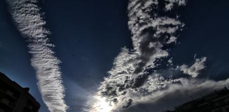 Nubes previas a una llluvia en Barcelona