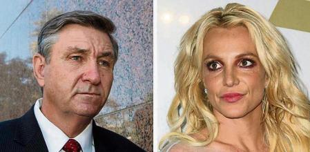 This combination photo shows Jamie Spears, left, father of Britney Spears, as he leaves the Stanley Mosk Courthouse on Oct. 24, 2012, in Los Angeles and Britney Spears at the Clive Davis and The Recording Academy Pre-Grammy Gala on Feb. 11, 2017, in Beverly Hills, Calif.. Britney Spears' father agreed Thursday, Aug. 12, 2021, to step down from the conservatorship that has controlled her life and money for 13 years, according to reports. Several outlets including celebrity website TMZ and CNN reported that James Spears filed legal documents saying that while there are no grounds for his removal, he will step down. (AP Photo)