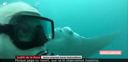 José Luis Moreno, buceando en Maldivas en 2019