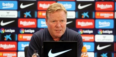Ronald Koeman en la sala de prensa de la ciudad deportiva blaugrana