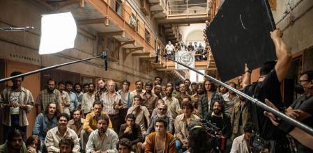 Una imagen del rodaje en la cárcel Modelo de Barcelona.