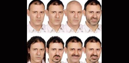 Retratos difundidos por los Mossos d'Esqudra sobre los posibles nuevos aspectos del hombre que el martes presuntamente mató a su hijo en Barcelona