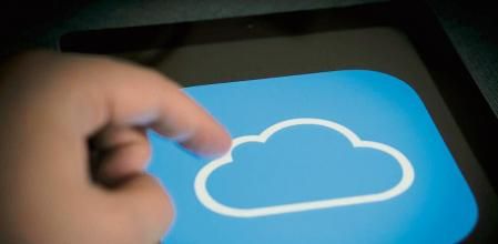 The iCloud logo is seen on a computer tablet screen in this photo illustration on October 20, 2017. (Photo by Jaap Arriens/NurPhoto via Getty Images)