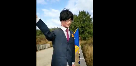 El muñeco de Puigdemont sobre la AP-7