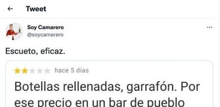 Critican a su bar por vender “garrafón” y la escueta respuesta del propietario se hace viral