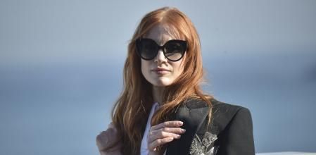 Jessica Chastain en la presentación de 'Los ojos de Tammy Faye' en San Sebastián