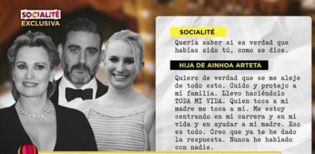 La hija de Ainhoa Arteta habla con Socialité