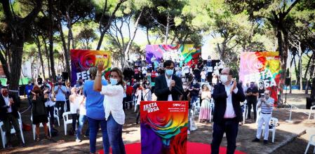 La ministra de Transportes, Raquel Sánchez; el presidente del grupo parlamentario del PSC, Salvador Illa, y el ministro de Cultura, Miquel Iceta.