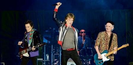 Mick Jagger, Keith Richards and Ronnie Wood of The Rolling Stones kick off their U.S. tour, a month after the death of drummer Charlie Watts, in St. Louis, Missouri, U.S. September 26, 2021. REUTERS/Lawrence Bryant TPX IMAGES OF THE DAY