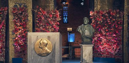 City Hall de Estocolmo en la ceremonia de los premios Nobel el 10 de diciembre de 2020