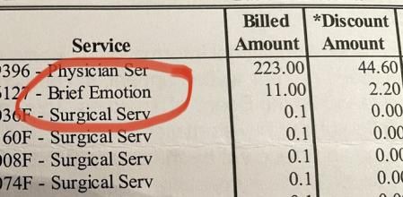 Una mujer recibe una factura de 10 euros por llorar durante una cirugía