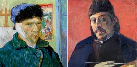 Autorretratos de Vincent van Gogh (izqda.) y Paul Gauguin