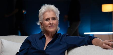 Mercedes Milá, en el sofá donde se mantienen las entrevistas