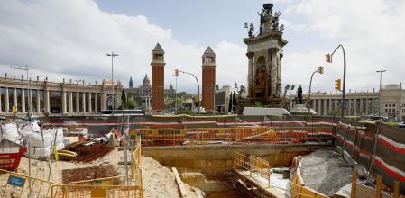 Obras en plaza Espanya