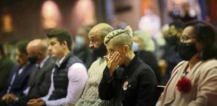 LEIGH-ON-SEA, ENGLAND - OCTOBER 15: A vigil is held at Saint Peter's Catholic Church, following the stabbing of UK Conservative MP Sir David Amess as he met with constituents at a constituency surgery on October 15, 2021 in Leigh-on-Sea, England. Sir David Amess, 69, Conservative MP for Southend West, has died from his injuries after being stabbed multiple times at his constituency surgery taking place in Belfair Methodist Church. A man was arrested at the scene. (Photo by Dan Kitwood/Getty Images)