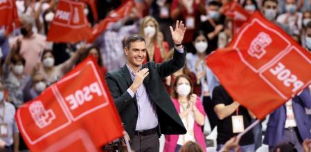 Pedro Sanchez durante la clausura del congreso federal del PSOE celebrado en València