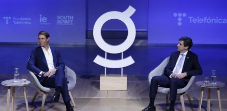 Rafa Nadal con el presidente de Telefónica, José María Álvarez-Pallete