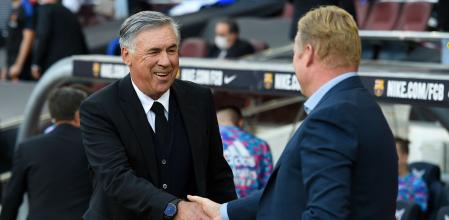 Ronald Koeman y Carlo Ancelotti se reencontraron en el Camp Nou