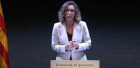 La secretaria general del PDECat, Àngels Chacón, en la conferencia ‘Centremos el presente, repensar el futuro’,