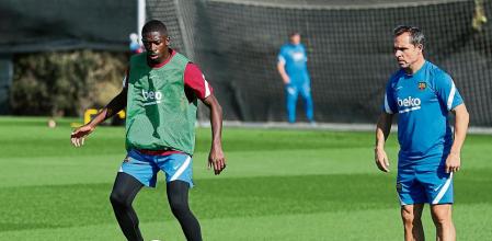Dembélé y Sergi Barjuan