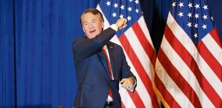 Virginia Republican gubernatorial nominee Glenn Youngkin speaks during his election night party at a hotel in Chantilly, Virginia, U.S., November 3, 2021. REUTERS/ Jonathan Ernst