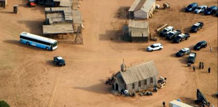 Vista aérea del rancho Bonanza Creek, dónde sucedió el trágico accidente