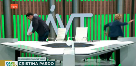 Iñaki López y Cristina Pardo salen corriendo en 'Más vale tarde'