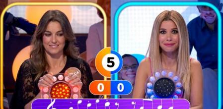 Mónica Martínez y Natalia Rodríguez en la pista musical de 'Pasapalabra'