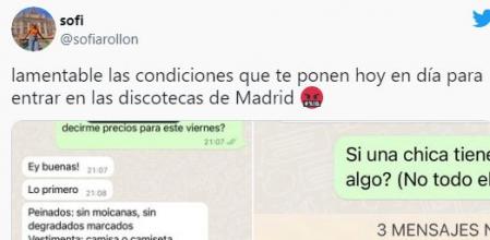 La usuaria ha subido parte de la conversación de Whatsapp