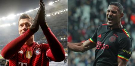 Robert Lewandowski (Bayern) y Sebastien Haller (Ajax)