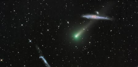El cometa Leonard y la Galaxia de la Ballena