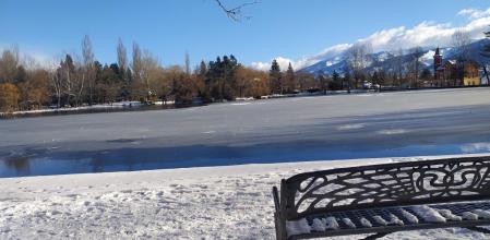 El lago helado de Puigcerdà.
