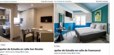 Capturas de pantalla de ambos anuncios