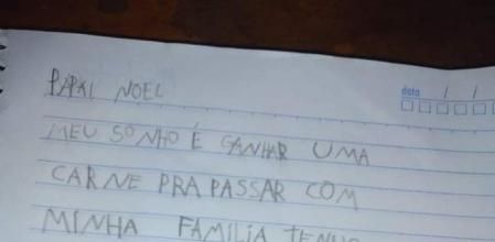 La historia de un niño que le pide a Papá Noel un pedazo de carne para comer con su familia