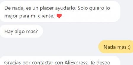 Captura de pantalla de la conversación