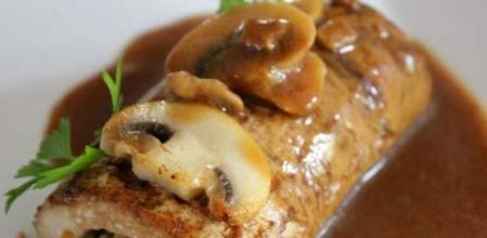 Rollo de tofu con champiñones