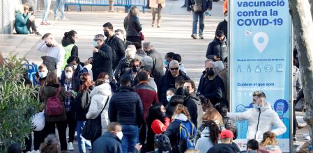 Punto de vacunación en el centro de Barcelona