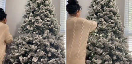 El truco definitivo para poner las luces navideñas sin dar vueltas al árbol que arrasa en redes