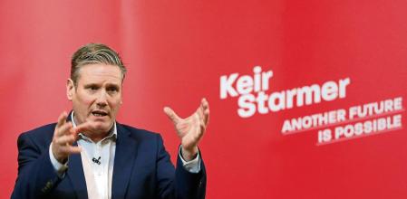 LONDON, ENGLAND - JANUARY 31: Labours Shadow Brexit Minister, Keir Starmer makes a Brexit day speech at Westminster Cathedral Hall on January 31, 2020 in London, England. Labour's Shadow Brexit Minister Sir Keir Starmer is backed by Unison and USDAW Unions for the Labour Leadership. (Photo by Hollie Adams/Getty Images) FILE - APRIL 04: Sir Keir Starmer replaces Jeremy Corbyn as Labour party leader with more than 56% of the vote.