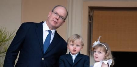Prince Albert II of Monaco, Crown Prince Jacques of Monaco and Princess Gabriella of Monaco  at the Fete de la St Jean procession on June 23, 2020 in Monaco, Monaco.  *** Local Caption *** .