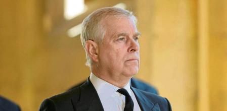 FILE PHOTO: Britain's Britain's Prince Andrew, Duke of York, looks on during the funeral of Britain's Prince Philip, husband of Queen Elizabeth, who died at the age of 99, in Windsor, Britain, April 17, 2021. Chris Jackson/Pool via REUTERS/File Photo